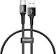 Baseus Halo Braided USB 2.0 Cable USB-C male - USB-A male Μαύρο 0.25m (CATGH-D01)