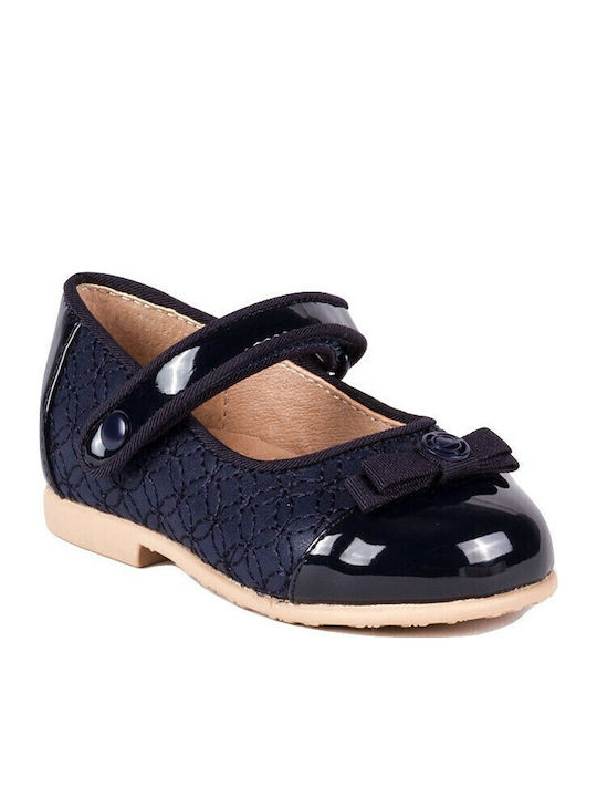 Kids Ballerinas with Hoop & Loop Closure Navy Blue