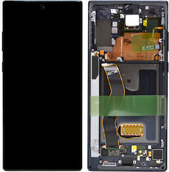 Samsung Οθόνη mit Touchscreen und Rahmen für Galaxy Note 10 (Silber)