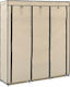 vidaXL Fabric Wardrobe with Zipper and Shelves in Beige Color 150x45x175cm