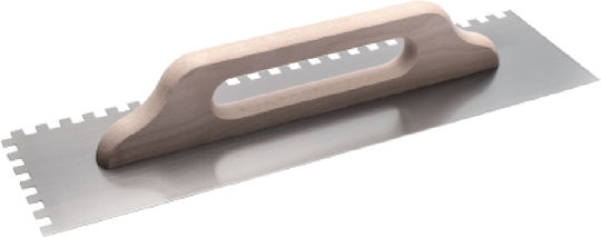 Come Glue Spatula with Wooden Handle 500x140x0.7mm & with Tooth 12x12mm Spatula Metallic Serrated 500x140mm with Wooden Handle 04-6746
