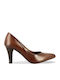 Ragazza Anatomic Leather Pointed Toe Stiletto Tambac Brown High Heels