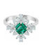 Swarovski Palace Motif Green Rhodium Plated