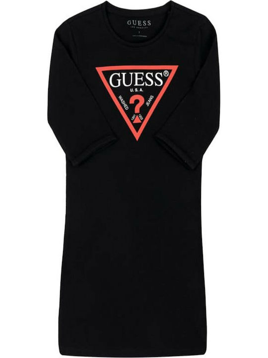 Guess Mädchen Kleid Langärmelig Schwarz