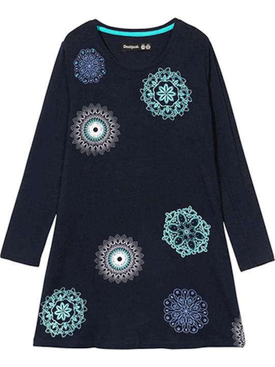 Pasas Girls Dress Long Sleeve Navy Blue