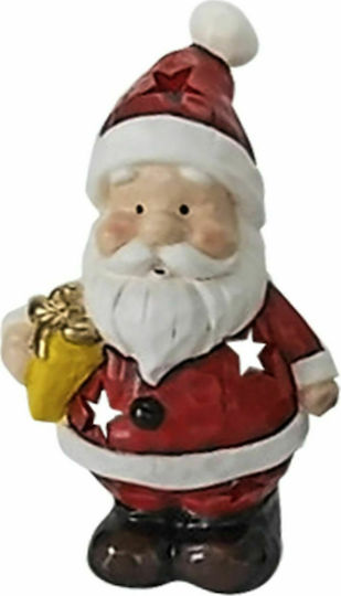 XMASfest Christmas Ceramic Red Candlestick 18x10.5cm