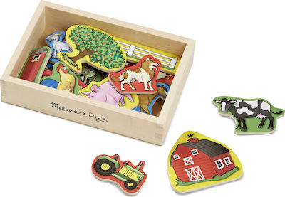 Melissa & Doug Magnetic Construction Toy Wooden Farm Animals Magnet