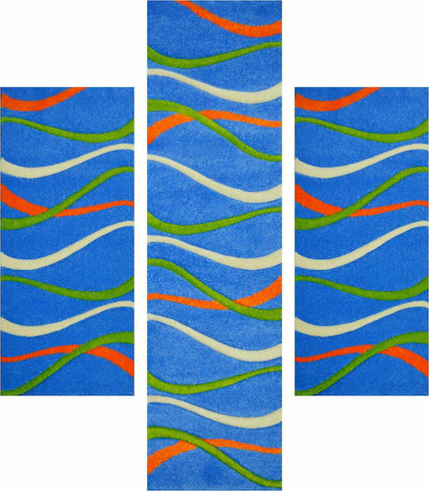 Sprintzio Modern Bedroom Rugs Set Blue 5709 3pcs