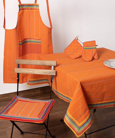 Silk Fashion Checkered Tablecloth Orange 140x140cm Silk Fashion Checkered Tablecloth Orange 140x140cm