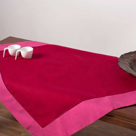 Seidenmode Läufer Set Bg17 Mit Stickerei Fuchsie Hell 45x170cm