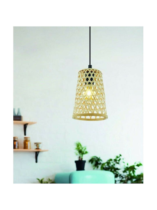 Eglo Claverdon Pendant Light Brown with Rope for Socket E27 18x110x110cm