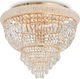 Ideal Lux Ottone Classic Ceiling Light with Socket E14 with Crystals 52pcs Gold