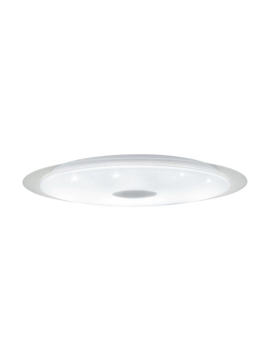 Eglo Moratica-a Μοντέρνα Πλαφονιέρα Οροφής με Ενσωματωμένο LED και Κρύσταλλα σε Λευκό χρώμα 76cm