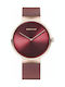 Bering Time Classic Women's Watch with Red Metal Bracelet