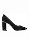 Exe Suede Pointed Toe Black High Heels