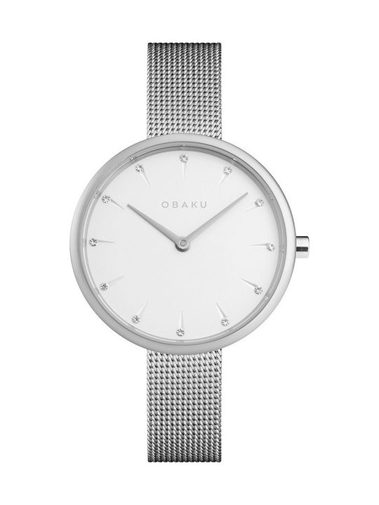 Obaku Notat Watch with Silver Metal Bracelet