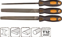 Neo Tools Σετ Λίμες για Μέταλλο 200mm 3τμχ Σετ Λίμες με Λαβή 3τμχ