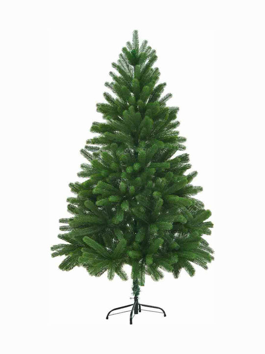 με Αληθοφανείς Βελόνες Christmas Green Tree with Metallic Base H180cm