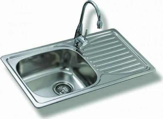 Gloria Marketa Finox 304 Ένθετος Νεροχύτης Inox Σατινέ Μ78xΠ43cm Ασημί