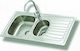 Gloria Korina Finox 304 18-0954 Drop-In Spüle Links Inox Satiniert B98xT51cm Silber