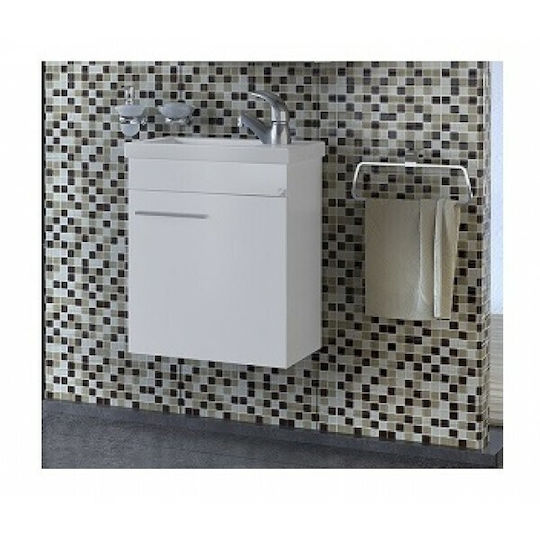 Drop Status 45 Countertop without Sink Glossy Lacquer L43xW25xH50cm White