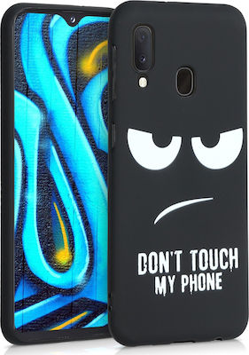 KWmobile Soft Flexible Don't Touch My Phone Back Cover Σιλικόνης Μαύρο (Galaxy A20e)