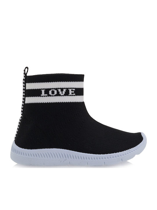 Kinder Sneakers Hoch Slip-on Schwarz