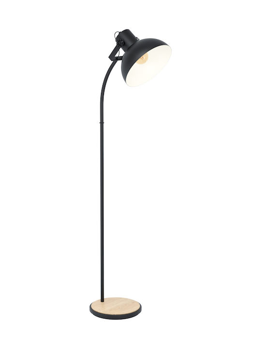 Eglo Lubenham Vintage Floor Lamp H160xW30cm. with Socket for Bulb E27 Black