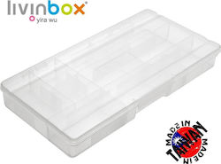 Livinbox Organizator pentru Compartimentul de Unelte cu Compartimente Reglabile Transparentă 27.5x14.3x3.6cm.