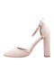 Migato Suede Pointed Toe Pink High Heels with Strap