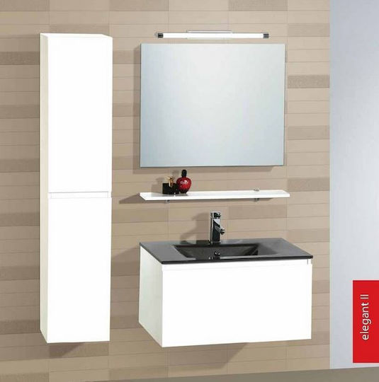Pro Bagno Timaia 907B Countertop with Sink & Mirror with Light L75xW42xH46cm White