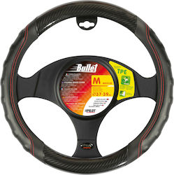 Lampa Car Steering Wheel Cover Bullet with Diameter 37-39cm Synthetic Black with Red Seam L3297.5