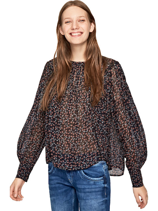 Pepe Jeans Rihana Women's Blouse Long Sleeve Black