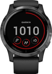 Garmin Vivoactive 4 Stainless Steel 45mm Αδιάβροχο Smartwatch με Παλμογράφο (Black/Slate)