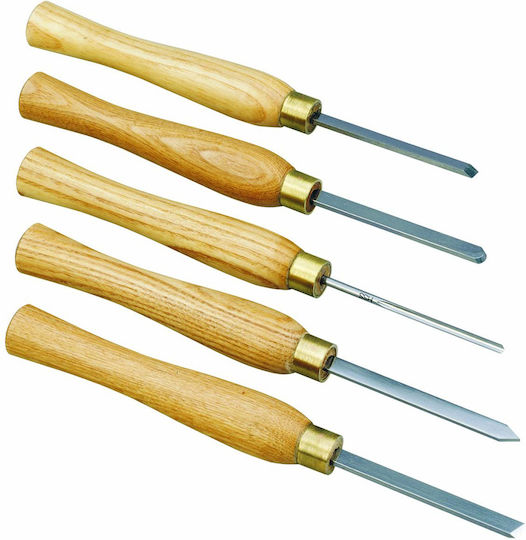 Proxxon Set Straight / Pointed Chisels with Wooden Handle 5pcs