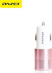 Awei Car Charger Pink C-100 Total Intensity 2.4A with Ports: 2xUSB