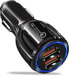 Treqa Car Charger Black Total Intensity 5.1A with Ports: 2xUSB