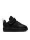 Court Borough Low 2 TDV Kids Sports Shoes with Hoop & Loop Closure Black