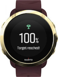 Suunto 3 Fitness Stainless Steel 43mm Αδιάβροχο Smartwatch με Παλμογράφο (Burgundy)