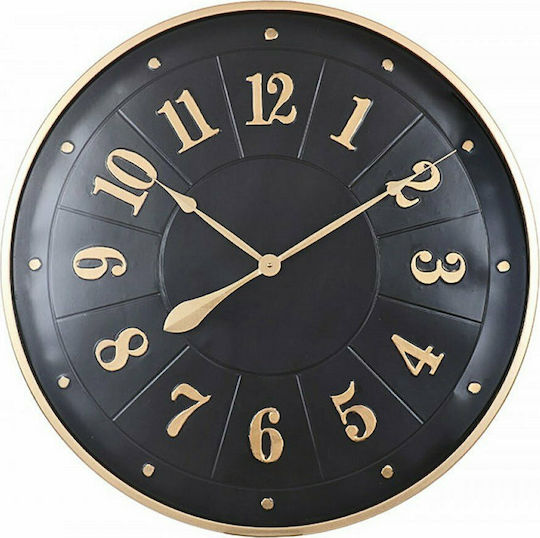 Zaros Metallische Wanduhr Schwarz Ø70cm