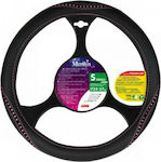 Lampa Car Steering Wheel Cover Merilyn with Diameter 35-37cm Synthetic Pink with Pink Seam L3313.6