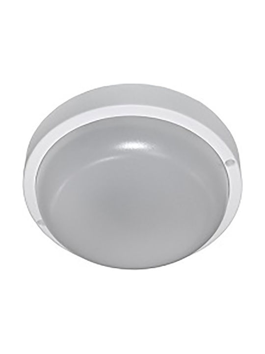 Adeleq Κλασική Μεταλλική Πλαφονιέρα Οροφής με Ενσωματωμένο LED σε Λευκό χρώμα 20cm