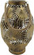 Zaros Floortop Metallic Lantern Gold 26.5x26.5x42.5cm