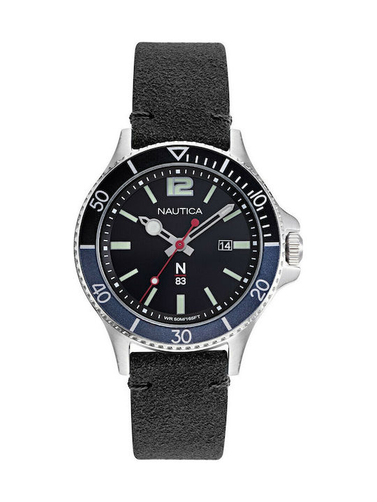 Nautica N83 Accra Beach Watch Battery with Black Rubber Strap