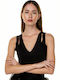 Toi&Moi Women's Crop Top Sleeveless with V Neckline Black