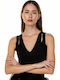 Toi&Moi Women's Crop Top Sleeveless with V Neck Black