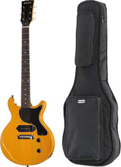 Harley Benton DC-Junior Ηλεκτρική Κιθάρα Double Cut με 1xP90 Διάταξη Μαγνητών TV Yellow με Θήκη