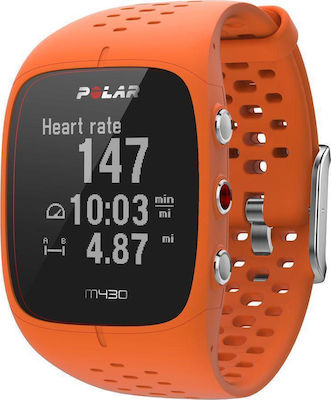 Polar M430 HR 40mm Waterproof Smartwatch with Heart Rate Monitor Orange Skroutz.mt