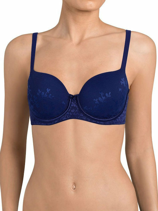 Triumph Body Make Up Blossom WPM Bra with Light Padding Navy Blue