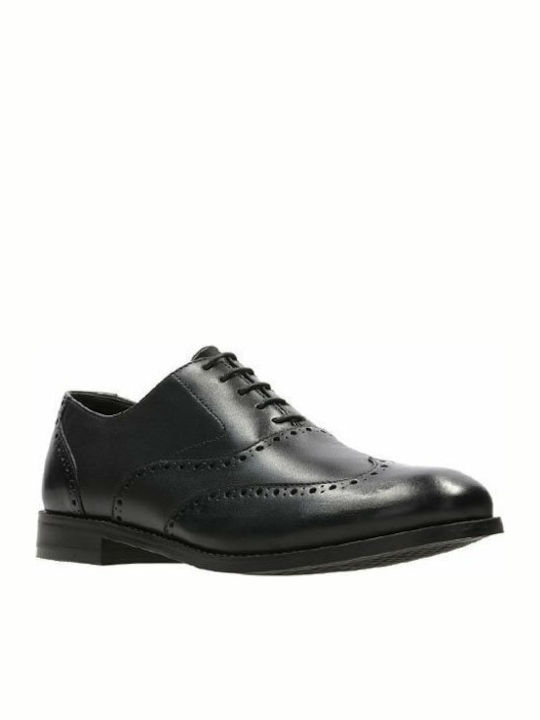 Clarks Edward Walk Δερμάτινα Ανδρικά Oxfords σε Μαύρο Χρώμα